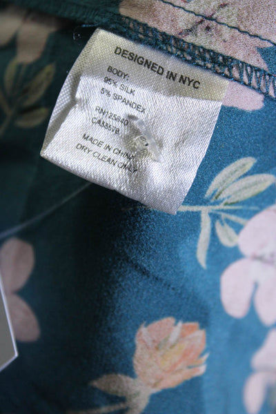 Intermix Womens Silk Floral Print A Line Maxi Dress Blue Size 0