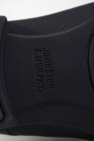 Johnston & Murphy Mens Leather Oxford Shoes Black Size 10 Medium