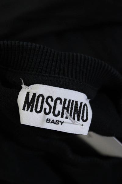 Moschino Baby Toddler Graphic Long Sleeved T Shirt Black White Size 18-24 Months