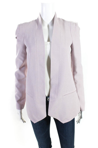 Rebecca Minkoff Womens Open Front Shoulder Padded Blazer Jacket Purple Size 0