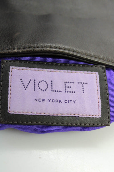 Violet Womens Leather Tiered Silver Tone Hardware Shoulder Bag Brown Handbag