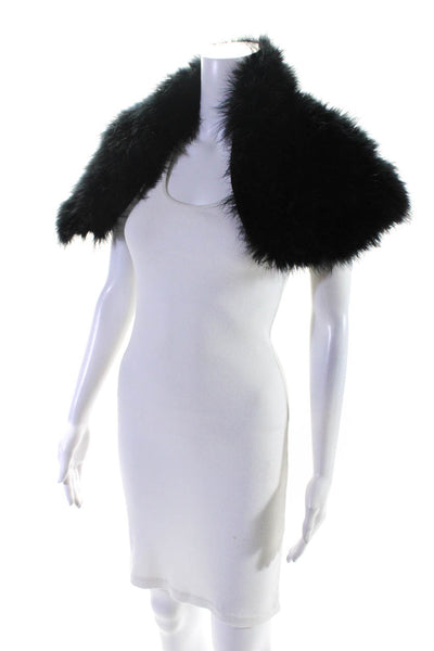 The Madison Ave Collection Womens Feather Shawl Black Size OS 30in