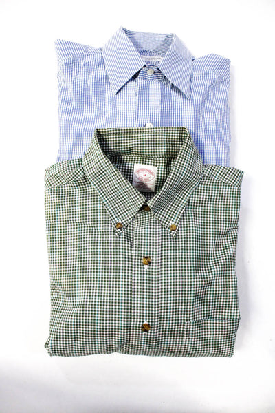 Brooks Brothers Men's Collar Long Sleeves Button Down Shirt Green Plaid M Lot 2