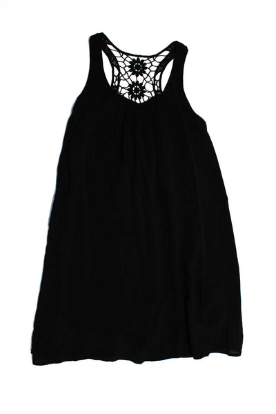 Ella Moss Childrens Girls Crochet Back Sleeveless Dress Black Size 10