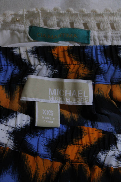 Michael Michael Kors Cia Maritima Womens Blue Printed Skirt Size XXS M lot 2