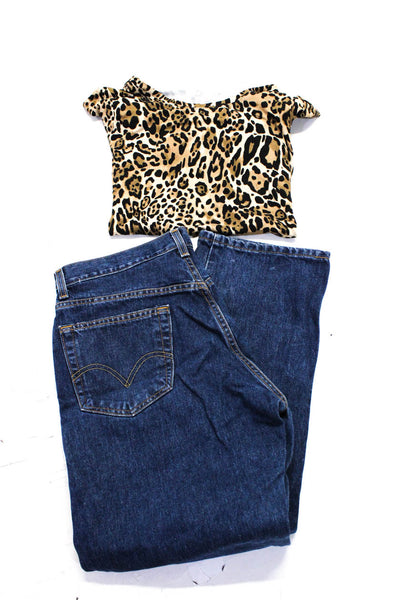 Context Levis Womens Leopard Print Solid Dress Jeans Brown Blue Size 3 -  Shop Linda's Stuff