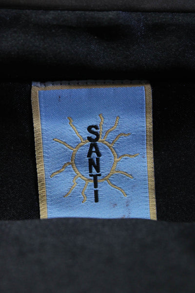 Santi Women's Beaded Snap Closer Wallet Black Size S