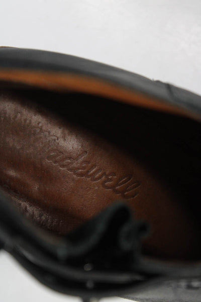 Madewell Womens Leather Cap Toe Adjustable Strap Cuban Heel Booties Black Size 7