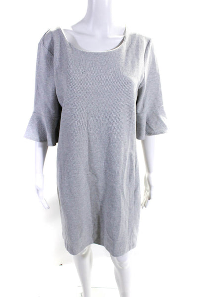 Tahari Women's Cotton Half Sleeve Crew Neck Midi T-Shirt Dress Gray Size 10-12