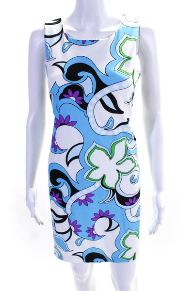 Jude Connally Womens Floral Paisley Print Sleeveless Dress Blue Size Small