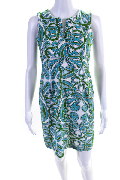 Jude Connally Womens Paisley Abstract Sleeveless V Neck Dress Multicolor Size XS