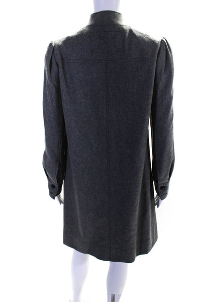 Marc Jacobs Womens Long Sleeve High Neck Fleece Shift Dress Gray Wool Size 8