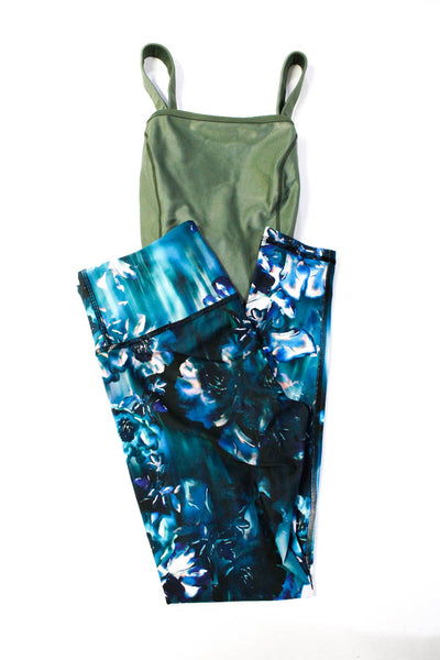 Noli Womens Active Ankle Leggings Compression Dress Blue Green Size M Lot 2