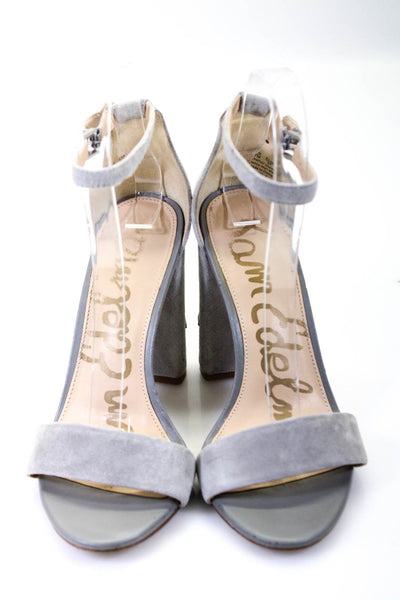 Sam Edelman Womens Suede Jeweled Heel Ankle Strap Yaro 2 Sandals Gray Size 7