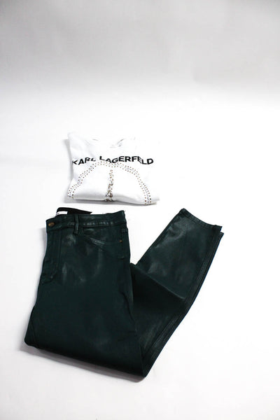 Karl Lagerfeld Sam Edelman Womens Studded Sweatshirt Pants White Size L 14 Lot 2