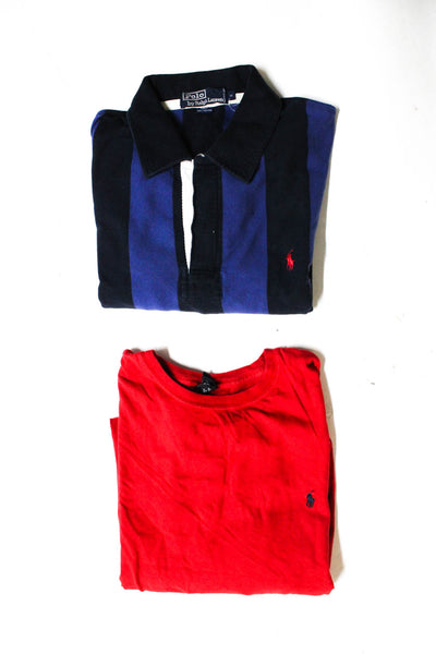 Polo Ralph Lauren Mens Cotton Stripe Short Sleeve Tops Red Size M L Lot 2