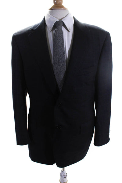 Canali Men's Wool Notched Collar Two-button Suit Blazer Jacket Black Size 54