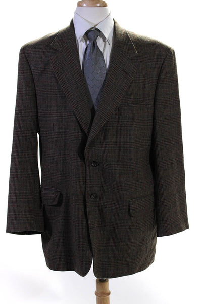 Corbin Men's Collar Lined Two Button Long Sleeves Jacket Plaid Size 46