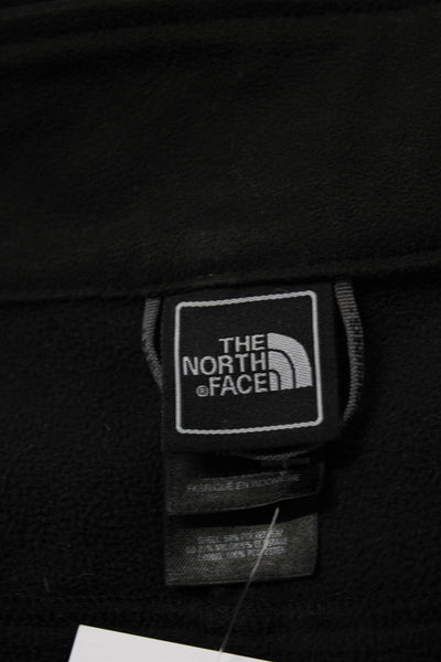 The North Face Boys Long Sleeve Front Zip Logo Light Jacket Black Size XL