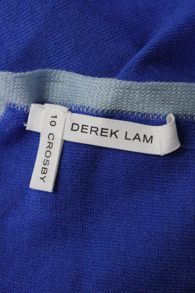 Derek Lam 10 Crosby Womens Blue Color Block Wool Knit Wrap Scarf