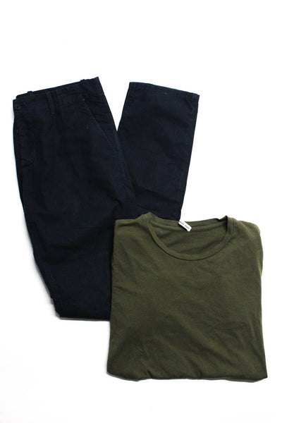 Tomas Maier Mens Crew Neck Tee Shirt Pants Green Navy Blue Size Small 28 Lot 2