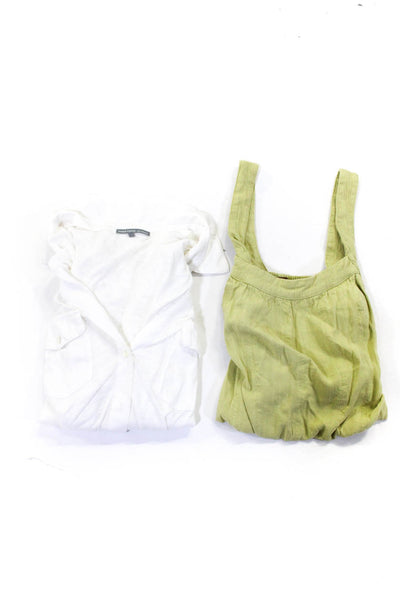 Standard James Perse Free People Womens Shirts Tops White Green Size 4 XS Lot 2