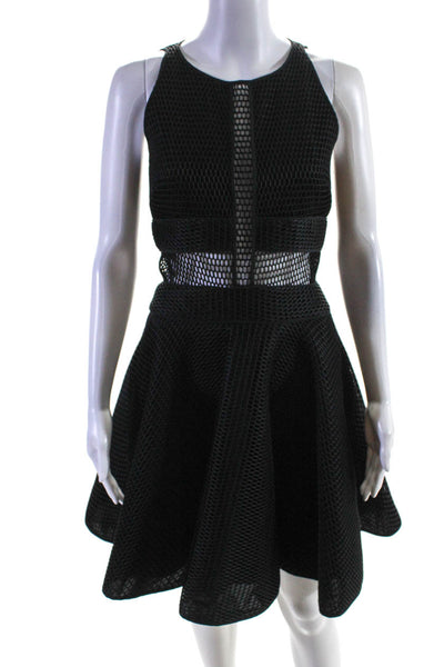 ZAC Zac Posen Womens Mesh Sleeveless A Line Dress Black Size 4