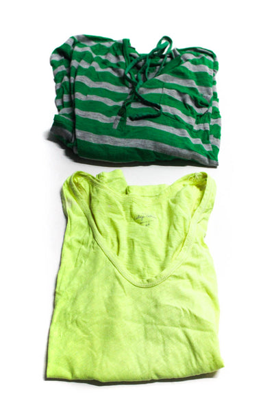 Ella Moss J Crew Womens Green Striped Hooded Long Sleeve Top Size XS Lot 2