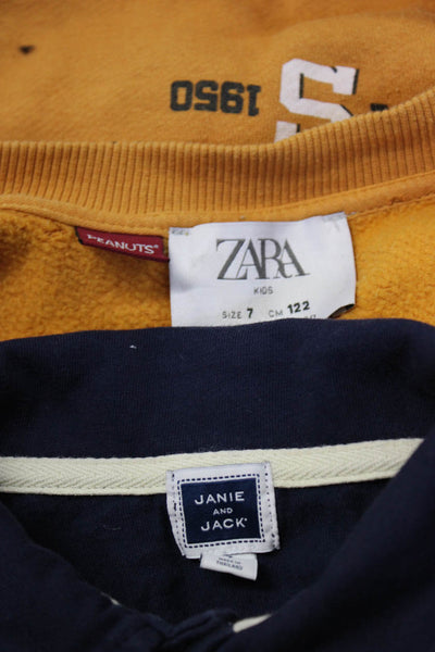 Zara Janie and Jack Boys Graphic Varsity Jacket Collar Tops Yellow Size 7 Lot 3