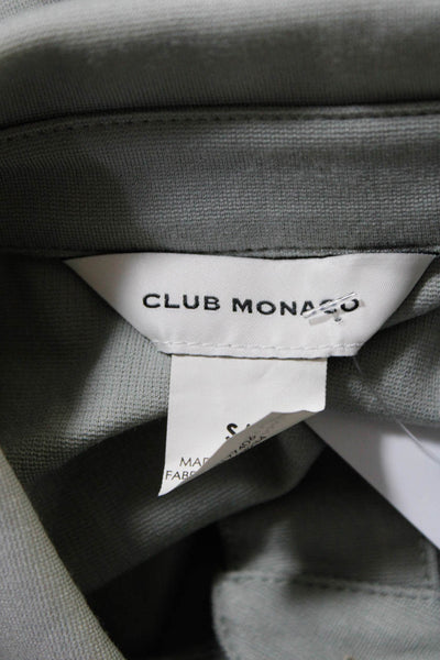 Club Monaco Womens Full Button Belt Collar Short Sleeve Midi Dress Green Size S