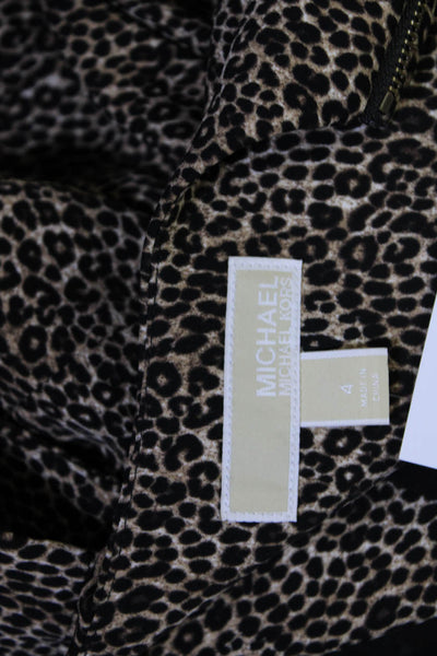 Michael Michael Kors Women's Animal Print Sleeveless Jumpsuit Brown Size 4