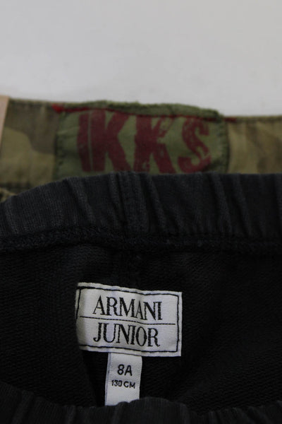 Armani Junior IKKS Boys Straight Leg Camouflage Pants Black Green Size 8 Lot 2