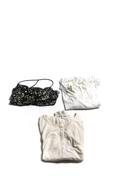 Standard James Perse Velvet ASTR Womens Shirts Crop Top White XS Small 1 Lot 3