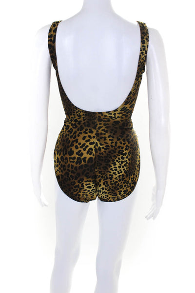 Miraclesuit Women's Wrap Style Animal Print One-Piece Bathing Suit Size 14