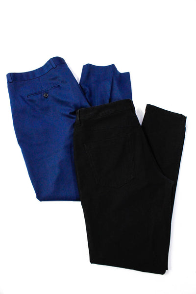 Perry Ellis Men's Flat Front Straight Leg Dress Pant Blue Black Size 38 Lot 2