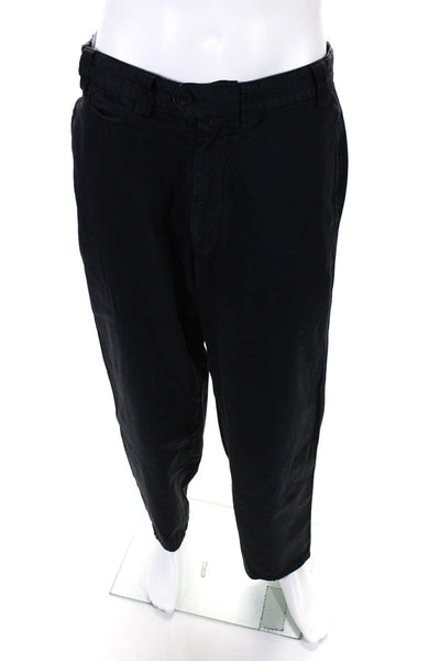Ermenegildo Zenga Men's Cotton Chino Straight Leg Pants Black Size 36