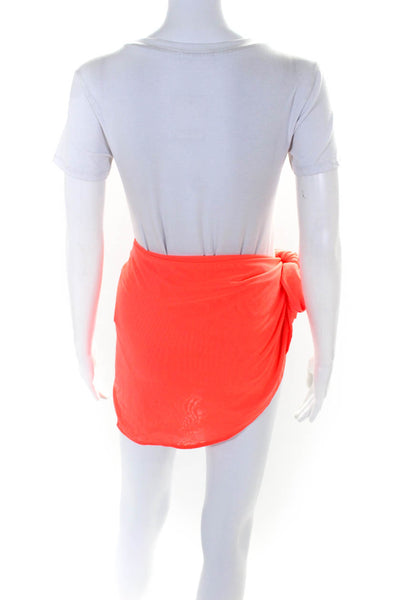 Good American Womens Wrapped Tied Round Hem Mini Skirt Cover-Up Orange Size 0-4