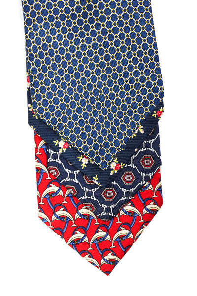 Brooks Brothers Men's SIlk Floral Classic Tie Blue One Size