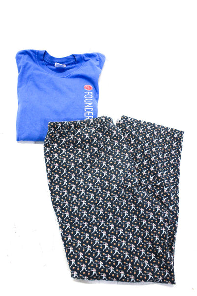 Vineyard Vines Men's Long Sleeve Tee Printed Pajama Pants Blue Size M L Lot 2