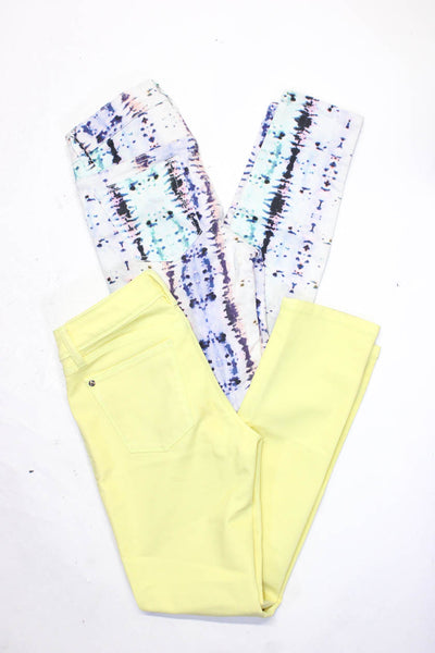 Joes DL 1961 Womens Cotton Skinny Ankle Jeans Multicolor Yellow Size 24 25 Lot 2