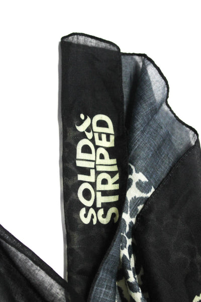 Solid & Striped Womens Animal Print Scarf Black
