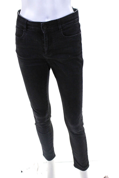 Stella McCartney Womens Cotton Skinny Mid Rise Zip Up Jeans Black Size 27