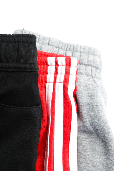 Adidas Nike Boys Sweatpants Athletic Shorts Black Red Gray Size 7X S Lot 3