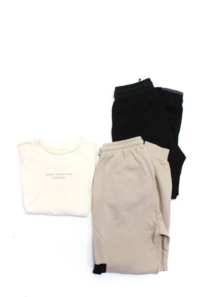 Zara Boys Drawstring Sweatpants T-Shirt Beige Black Size 4/5 11/12 13/14 Lot 3