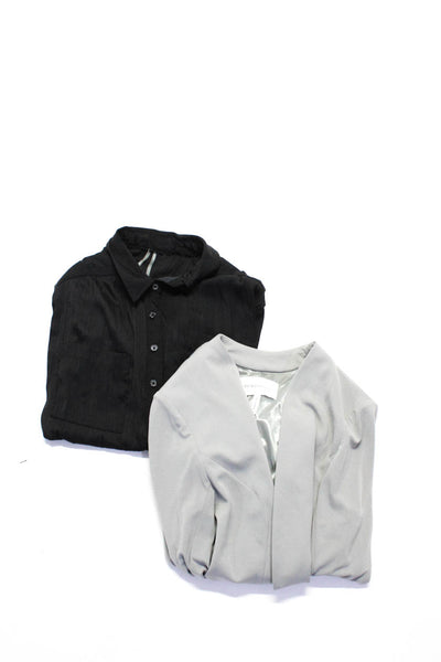 Anthropologie BCBGeneration Womens Button Shirt Jacket Black Gray Size M L Lot 2