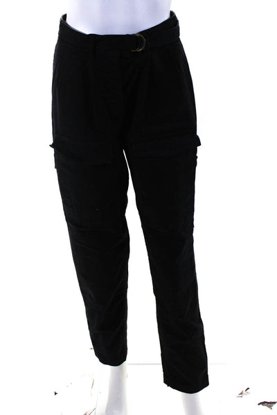 Nili Lotan Women's Midrise Button Fly Cargo Pant Black Size 0