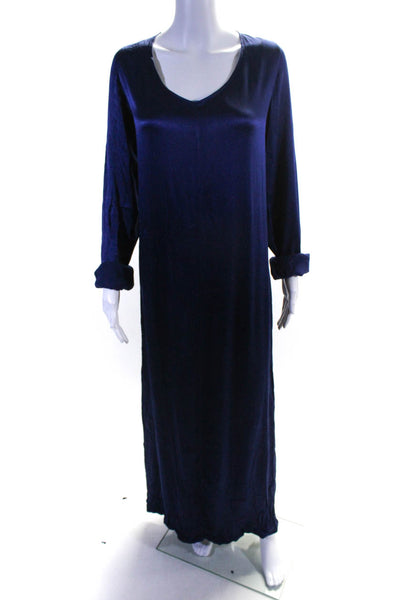 Ghost Women's Scoop Neck Long Sleeve Maxi Dress Blue Size M
