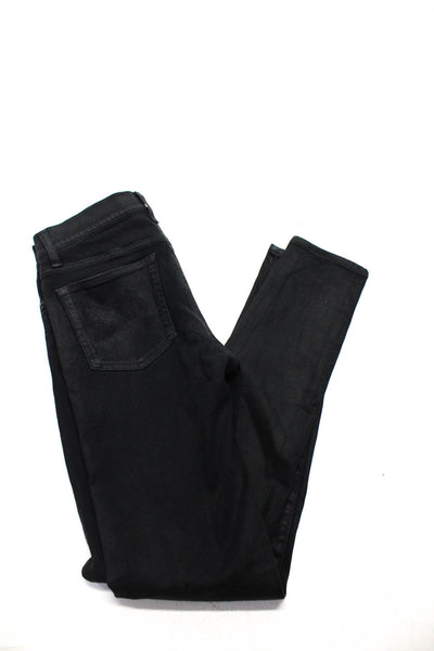Ralph Lauren 105 Womens High Rise Skinny Leg Jeans Black Cotton Size  28