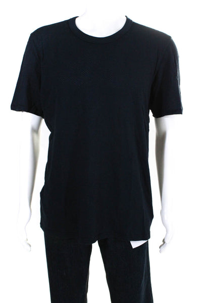 Our Legacy Mens Short Sleeve Tee Shirt Navy Blue Cotton Size Large