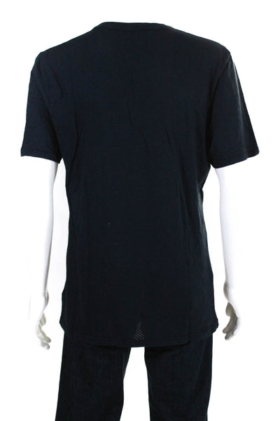 Our Legacy Mens Short Sleeve Tee Shirt Navy Blue Cotton Size Large